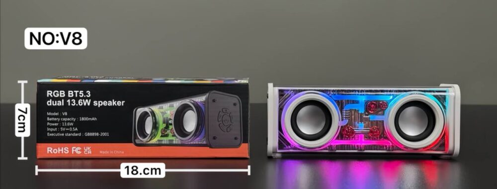 اسپیکر بلوتوثی قابل حمل مدل RGB V8 - Image 4