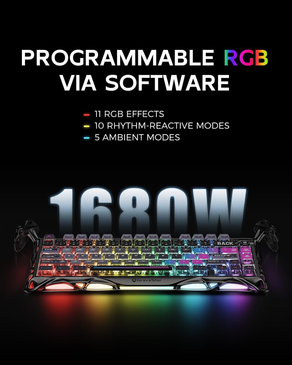 کیبورد مکانیکی برند GravaStar مدل Mercury K1 Pro RGB اصلی - Image 4
